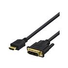 Deltaco HDMI - DVI-D Single Link 1m