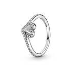 Pandora Sparkling Wishbone Heart Ring (Dam)