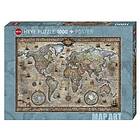 Heye Puzzle Retro World Map 1000 Bitar