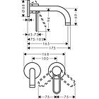 Axor Uno Servantbatteri 38121800 (Rustfritt Stål)
