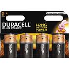 Duracell Plus Power D-batterier (LR20) 4-pack