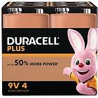 Duracell Plus Power 9V-batterier (6LR61) 4-pack