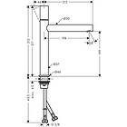 Axor Uno 200 Servantbatteri 45003330 (Polert Svart Krom)