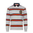 Gant Multi Stripe Heavy Rugger Long Sleeved Polo Shirt (Herr)