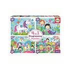 Educa Pussel 4-i-1 Delar Fantasy Friends 20/40/60/80 Bitar