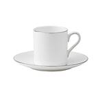 Wedgwood Vera Wang Blanc Sur Blanc Espressokopp med Fat 8cl