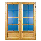 Diplomat Parinnerdörr Massiv 3 Obehandlad Furu SP8 +SP8 Glas 15,3x20