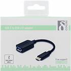 Deltaco USB A - USB C F-M Adapter 0.15m