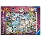 Ravensburger Pussel European Map Quirky Circus 500 Bitar