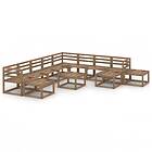 vidaXL 12 Piece Garden Lounge Set Brown Impregnated Pinewood