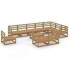 vidaXL 11 Piece Garden Lounge Set Honey Brown Solid Pinewood