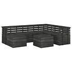 vidaXL 8 Piece Garden Pallet Lounge Set Solid Pinewood Dark Grey