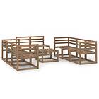 vidaXL 9 Piece Garden Lounge Set Brown Impregnated Pinewood