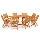 vidaXL 9 Piece Garden Dining Set Solid Teak Wood