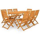 vidaXL 9 Piece Folding Garden Dining Set Solid Acacia Wood