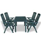 vidaXL 5 Piece Outdoor Dining Set Plastic Green