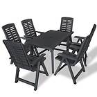 vidaXL 7 Piece Outdoor Dining Set Plastic Anthracite