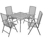 vidaXL 5 Piece Outdoor Dining Set with Folding Chairs Steel Anthracite