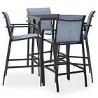 vidaXL 5 Piece Garden Bar Set Black and Grey