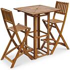 vidaXL 3 Piece Bistro Set Solid Acacia Wood