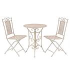 vidaXL 3 Piece Bistro Set Steel White