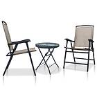 vidaXL 3 Piece Bistro Set Taupe Steel