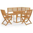 vidaXL 4 Piece Bistro Set Solid Acacia Wood