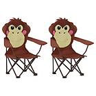 vidaXL Kids' Garden Chairs 2 pcs Brown Fabric