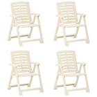 vidaXL Garden Chairs 4 pcs Plastic White