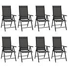 vidaXL Folding Garden Chairs 8 pcs Textilene Black