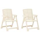 vidaXL Garden Chairs 2 pcs Plastic White