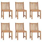 vidaXL Garden Chairs 6 pcs Solid Teak Wood