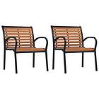 vidaXL Garden Chairs 2 pcs Steel and WPC Black Brown