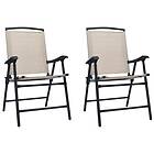 vidaXL Folding Garden Chairs 2 pcs Texilene Cream