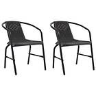 vidaXL Garden Chairs 2 pcs Plastic Rattan and Steel 110 kg