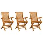 vidaXL Garden Chairs 3 pcs Solid Teak Wood