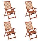 vidaXL Folding Garden Chairs 4 pcs Solid Acacia Wood