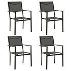 vidaXL Garden Chairs 4 pcs Textilene and Steel Black Anthracite