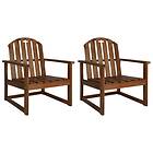 vidaXL Garden Sofa Chairs 2 pcs Solid Acacia Wood