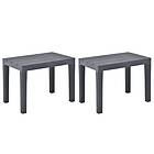 vidaXL Garden Benches 2 pcs Anthracite Plastic