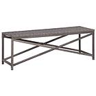 vidaXL Garden Bench 120 cm Poly Rattan Grey