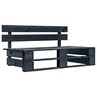 vidaXL Garden Pallet Bench Wood Black