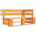 vidaXL Garden Pallet Corner Bench Wood Honey Brown