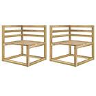 vidaXL Garden Pallet Corner Sofas 2 pcs Green Impregnated Pinewood