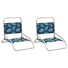 vidaXL Folding Beach Chairs 2 pcs Leaf Print Fabric