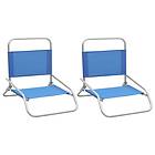 vidaXL Folding Beach Chairs 2 pcs Blue Fabric