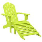 vidaXL Garden Adirondack Chair with Ottoman Solid Fir Wood Green