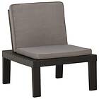 vidaXL Garden Lounge Chair with Cushion Plastic Grey