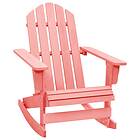 vidaXL Garden Adirondack Rocking Chair Solid Fir Wood Pink