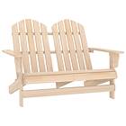 vidaXL 2-Seater Garden Adirondack Chair Solid Fir Wood
